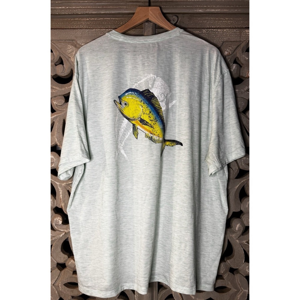 Silver Bait Mahi Mahi Fishing T Shirt Mens XXXL Seafoam Green Graphic Tee